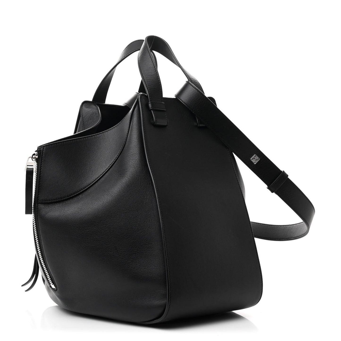 Calfskin Medium Hammock Shoulder Bag Black