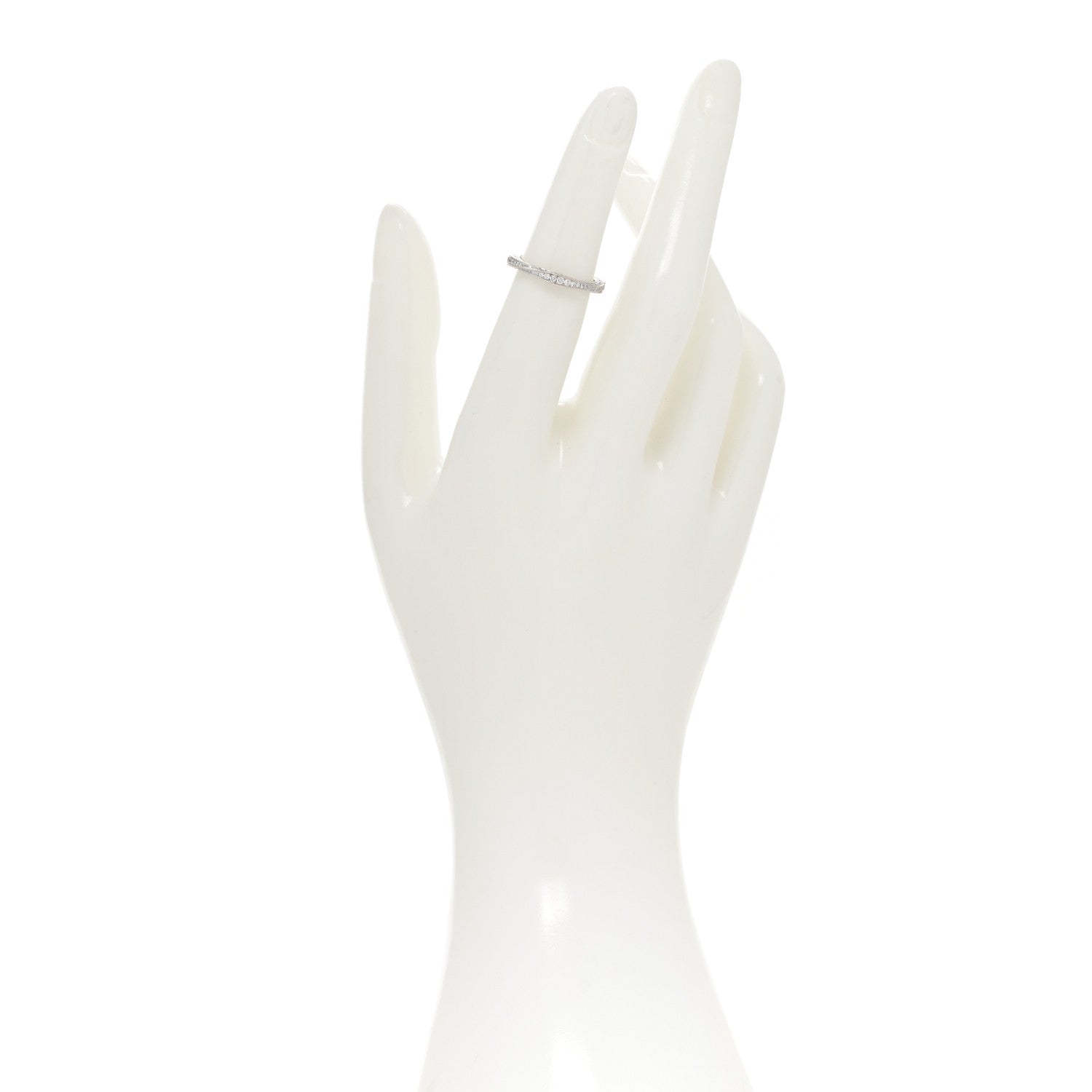 Graff 18K White Gold Diamond Spiral Pave Band Ring 49 4.75 2 of 5