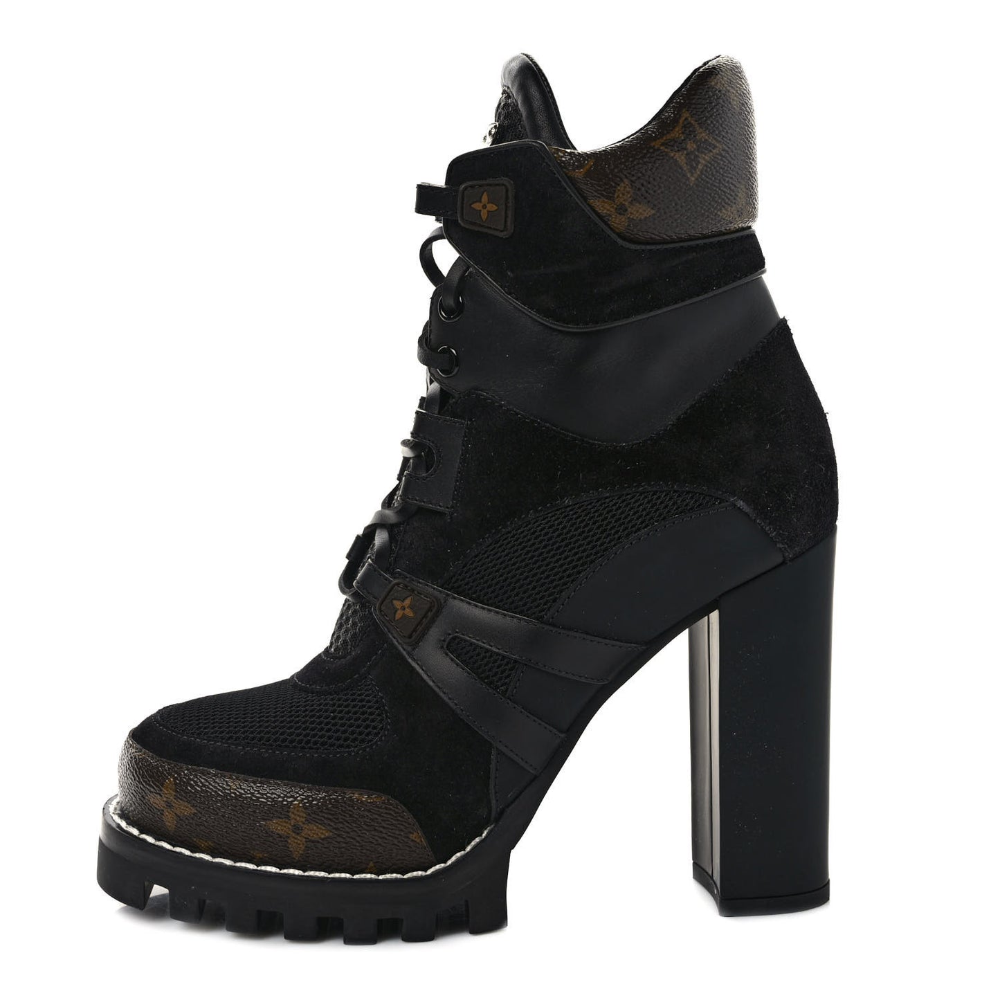 Suede Calfskin Monogram Star Trail Ankle Boots 39 Black
