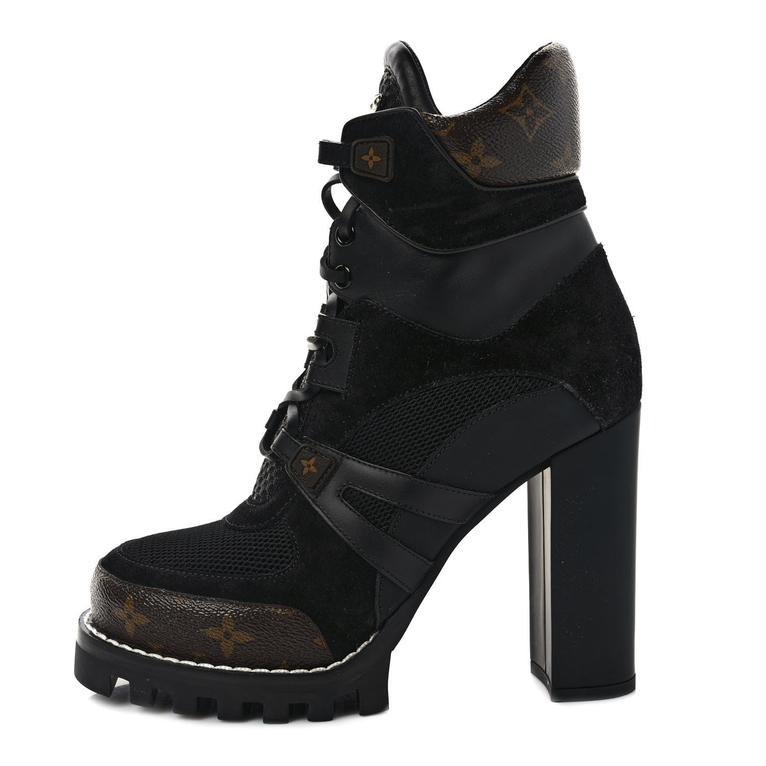 Louis Vuitton Suede Calfskin Monogram Star Trail Ankle Boots 39 Black 1 of 7