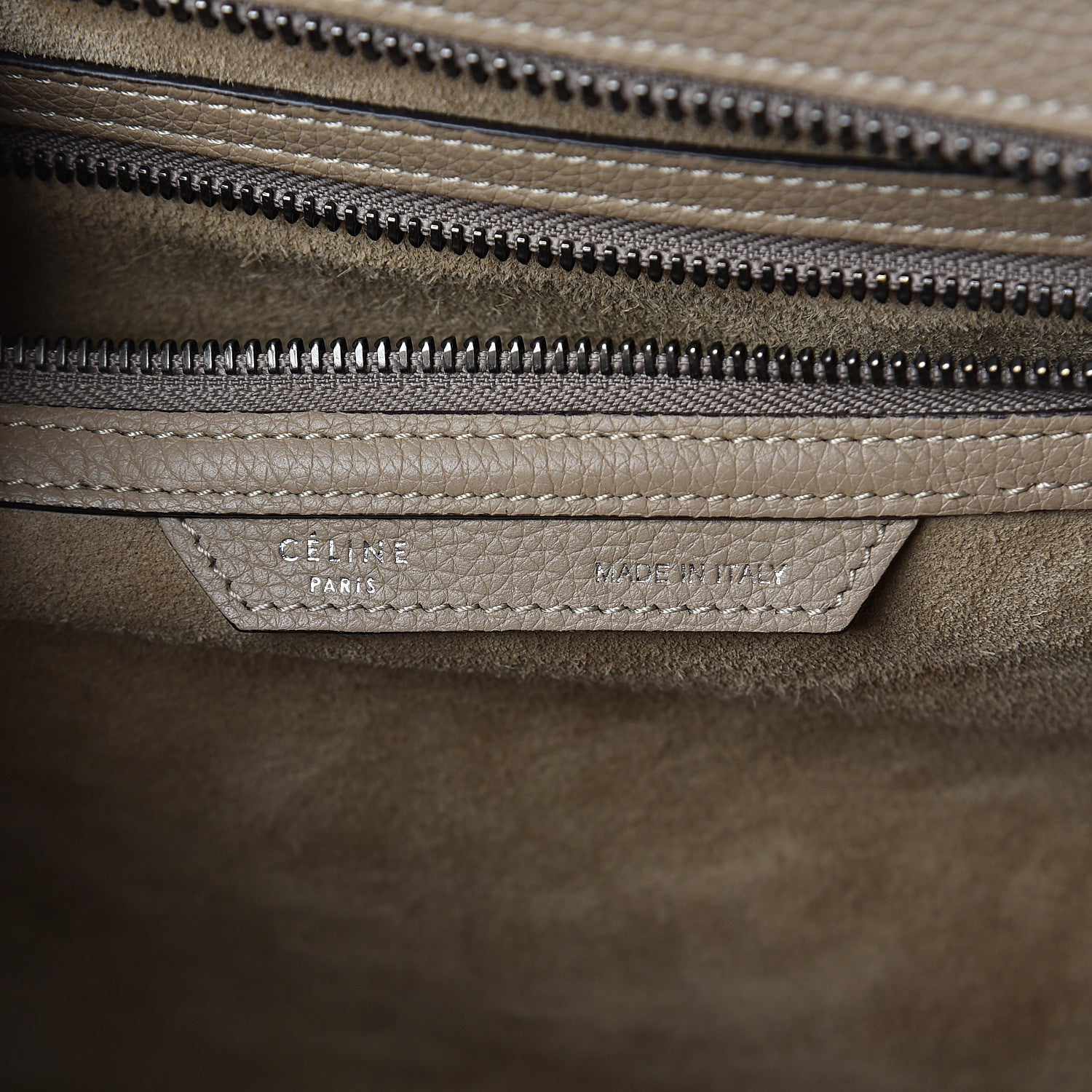 Celine Drummed Calfskin Mini Luggage Dune 5 of 9