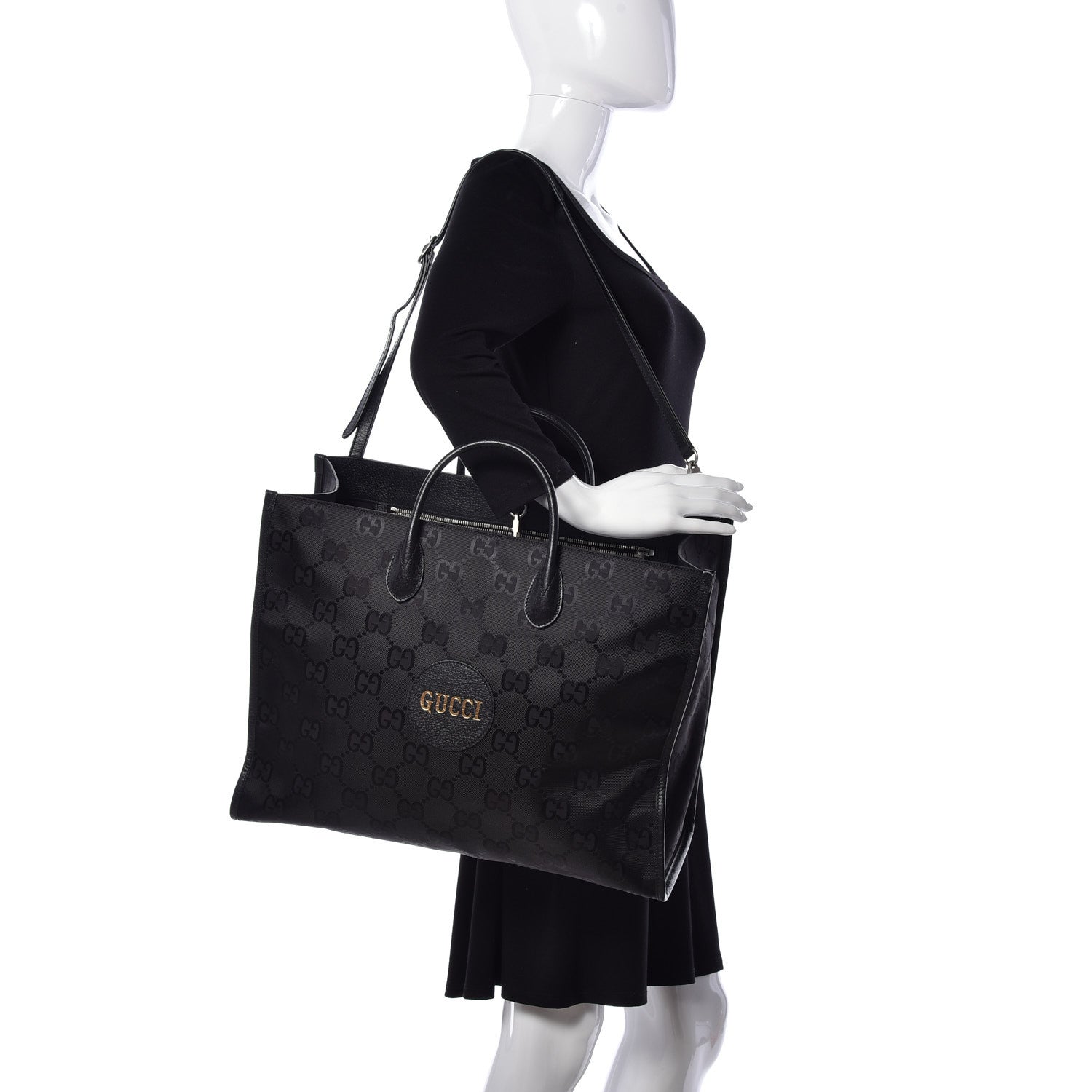 Gucci Econyl Nylon Monogram Large Off The Grid Tote Bag Black 3 of 9