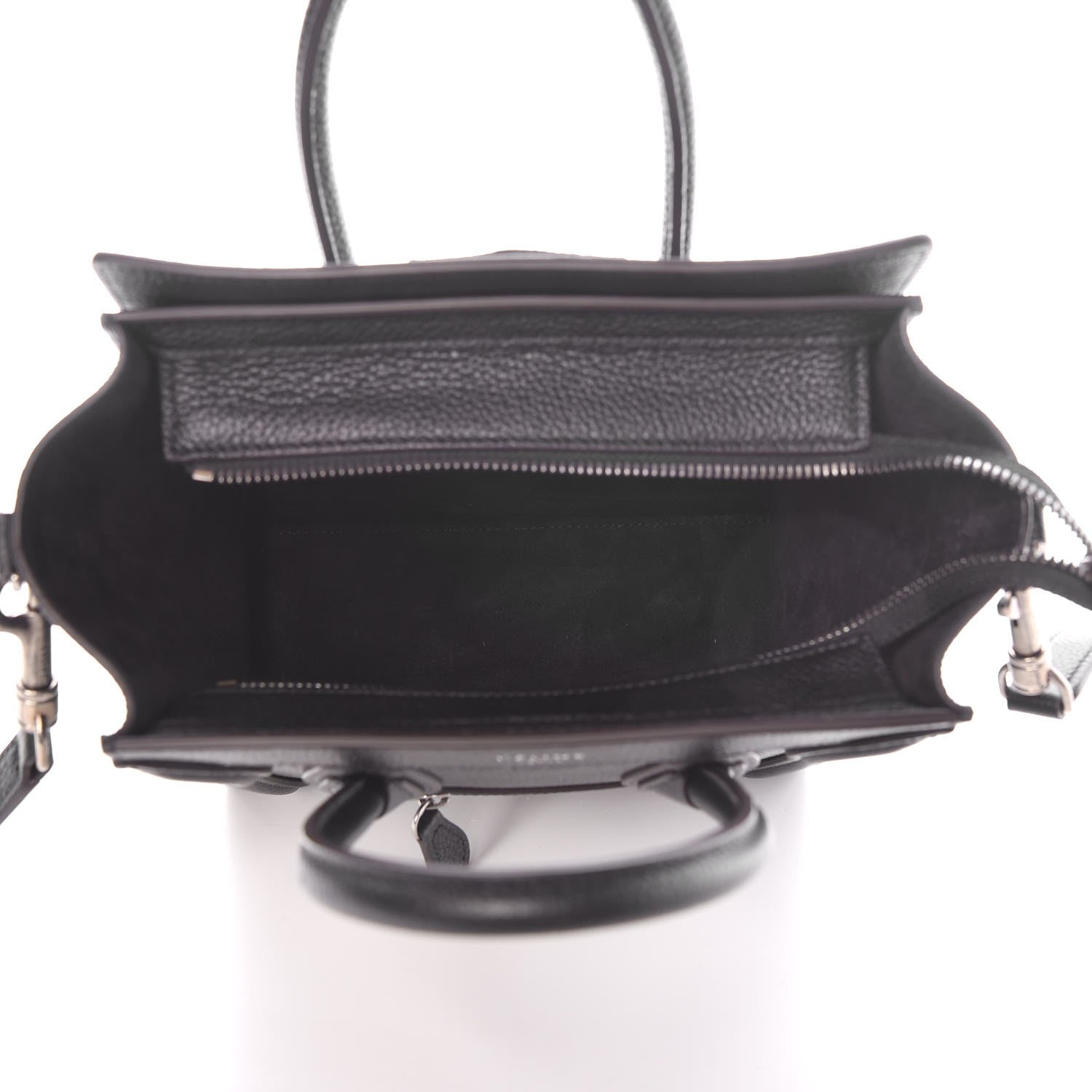 Celine Drummed Calfskin Nano Luggage Black 6 of 8
