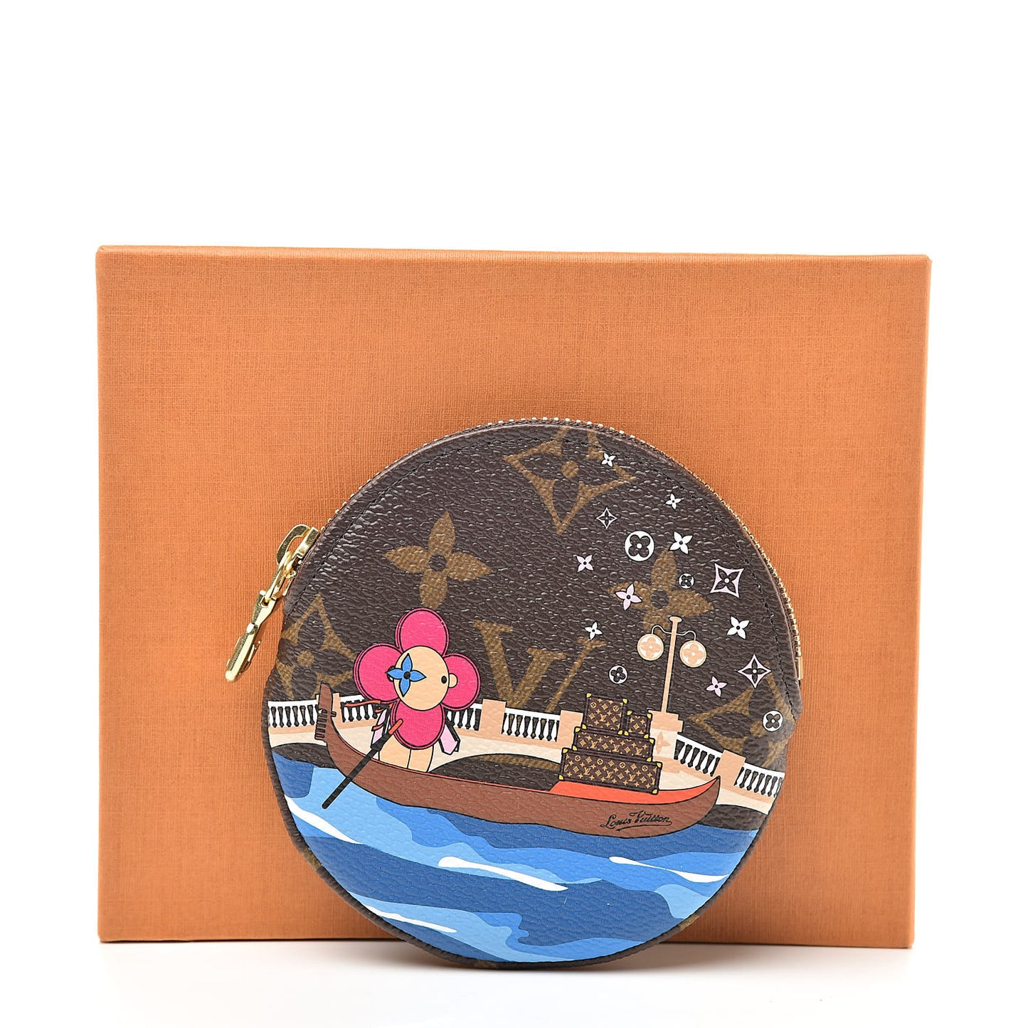 Monogram 2019 Christmas Animation Round Coin Purse Blue