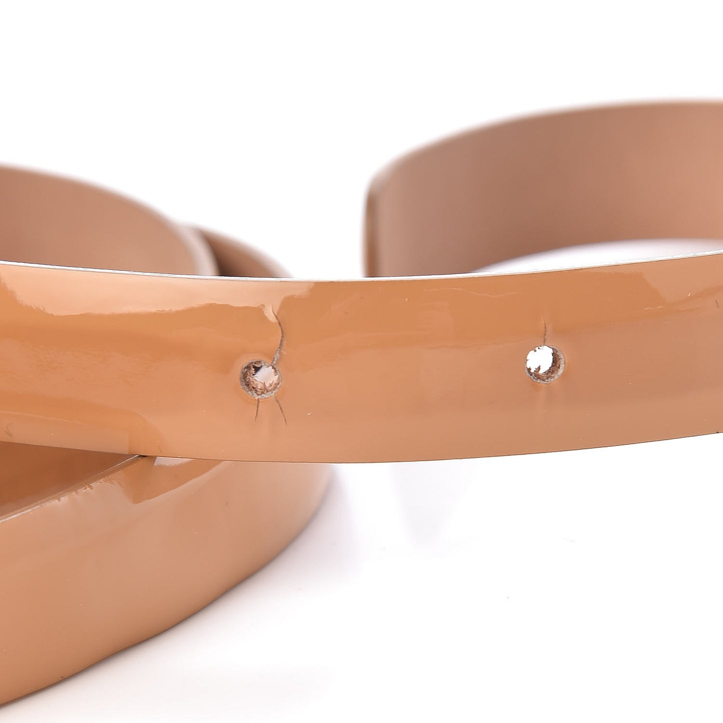 Patent CC Logo Skinny Belt 95 38 Beige