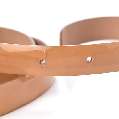 Chanel Patent CC Logo Skinny Belt 95 38 Beige 12 of 12