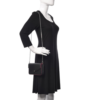 Louis Vuitton Epi Pochette Felicie Black Hot Pink 2 of 11