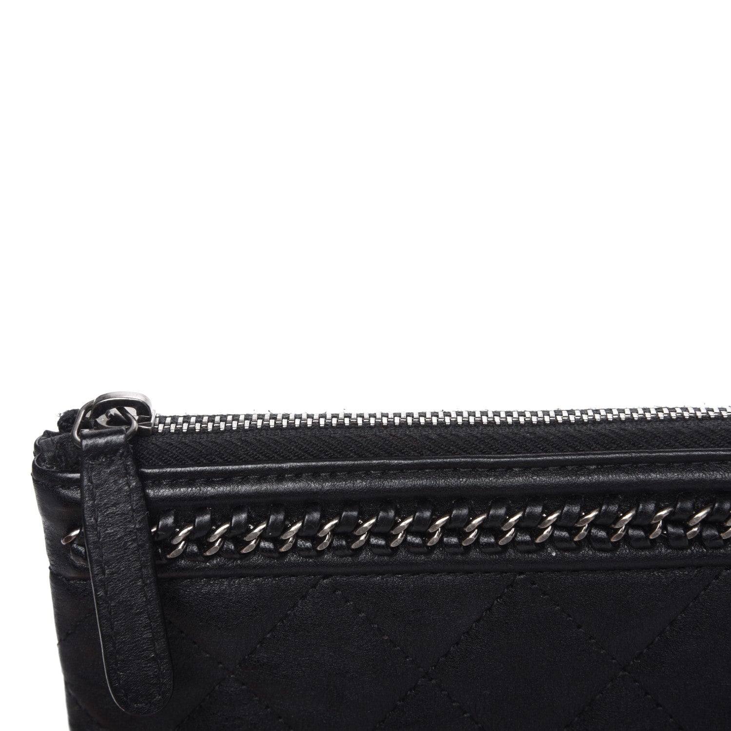 Chanel Calfskin Quilted Medium Boy Chain Around Cosmetic Case Black 3 of 9