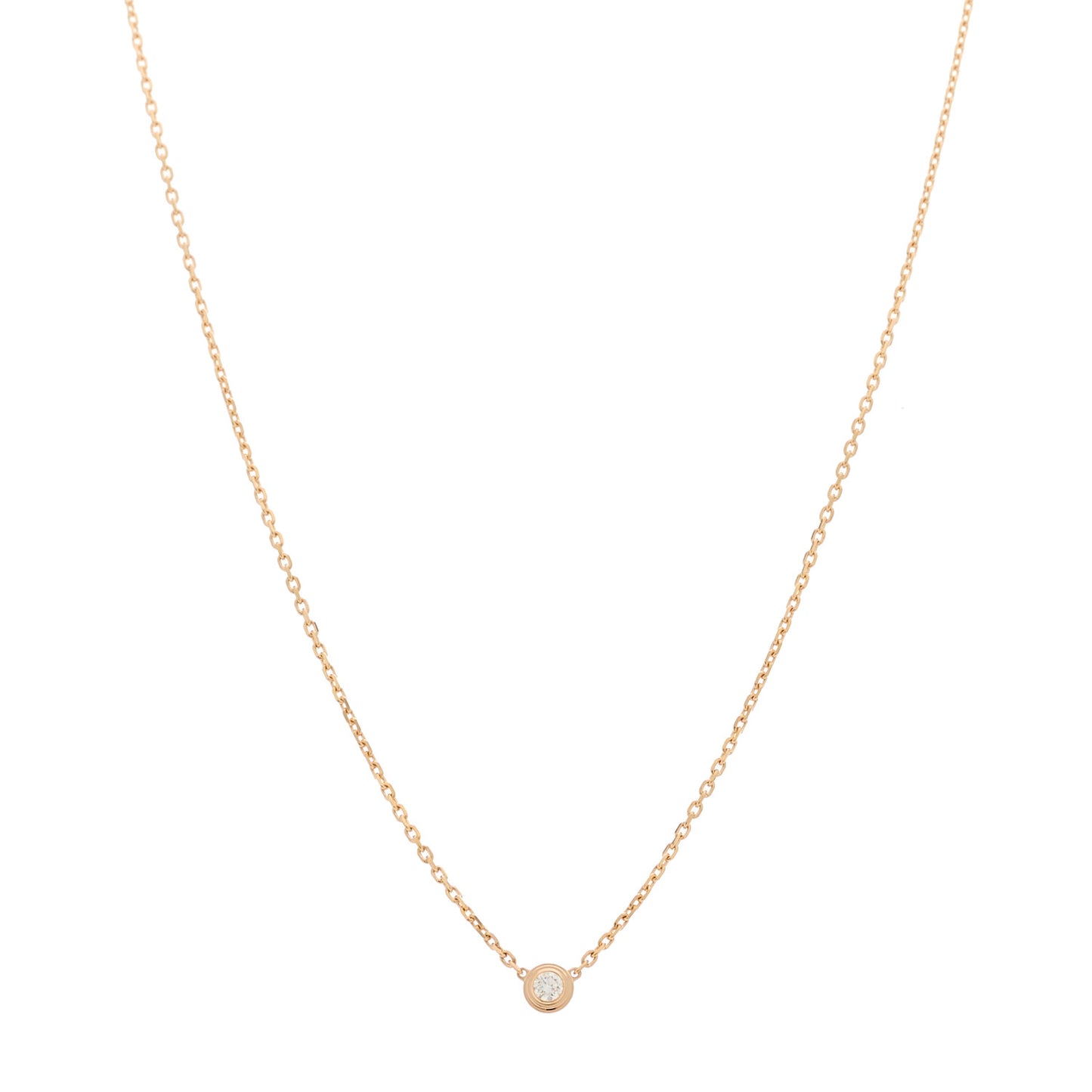 18K Pink Gold Diamond XS D'Amour Pendant Necklace