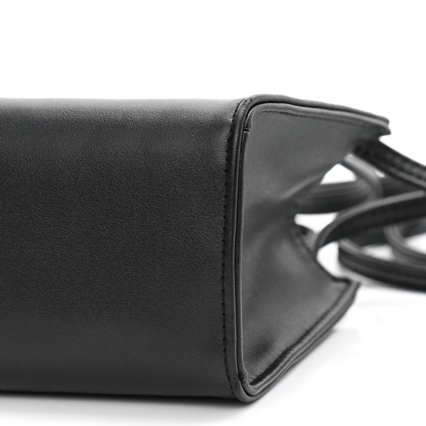 Vegan Leather Small Shopping Bag Black