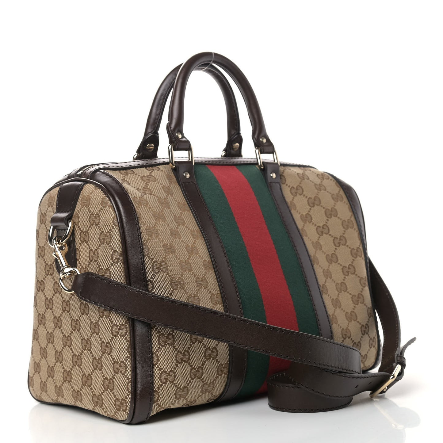 Monogram Vintage Web Medium Boston Dark Brown