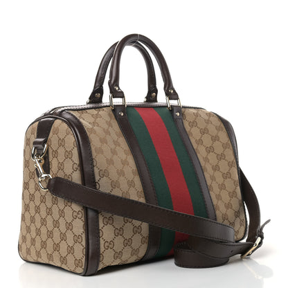 Gucci Monogram Vintage Web Medium Boston Dark Brown 3 of 11
