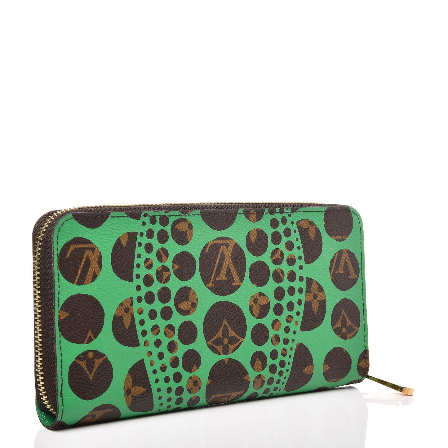 Monogram Kusama Pumpkin Dots Zippy Wallet Green