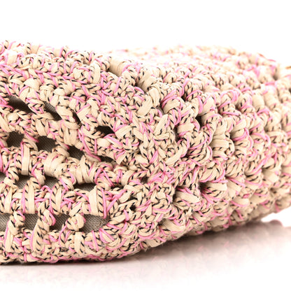 Chanel Mixed Fibers Calfskin Crochet Small Shopping Bag Beige Pink 9 of 11