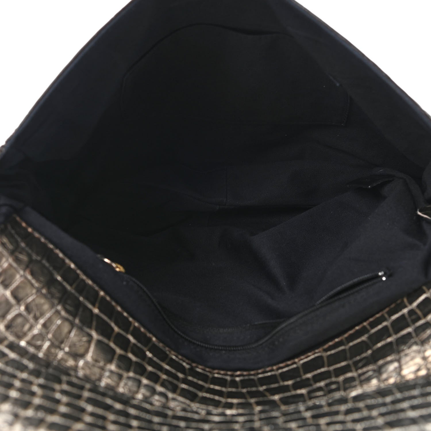 Givenchy Calfskin Crocodile Embossed Melancholia Shoulder Bag Gold 4 of 4