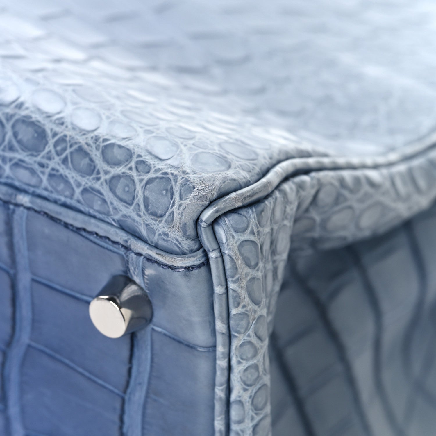 Hermes Matte Porosus Crocodile Kelly 35 Bleu Brighton 12 of 16