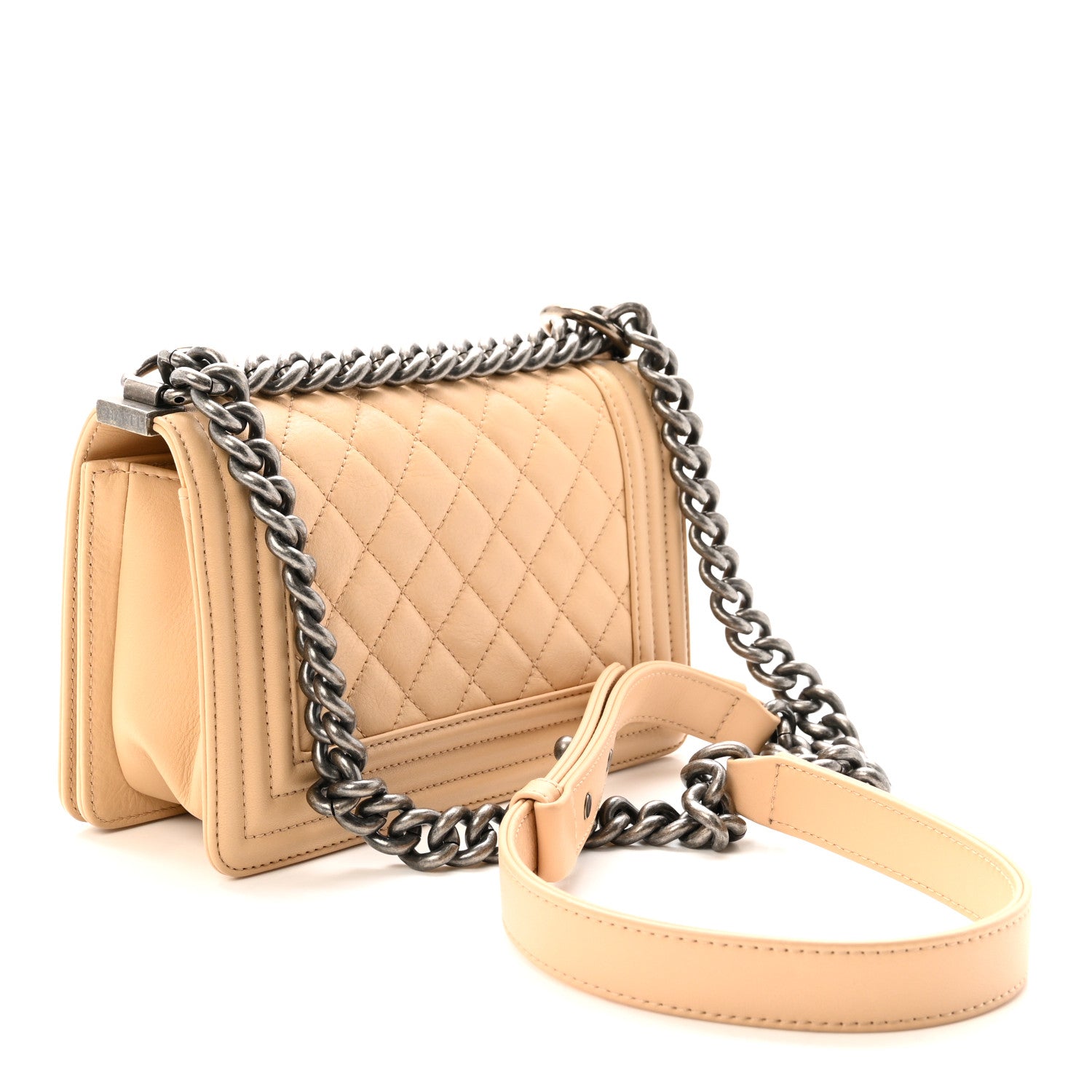 Chanel Lambskin Quilted Small Boy Flap Beige 3 of 10