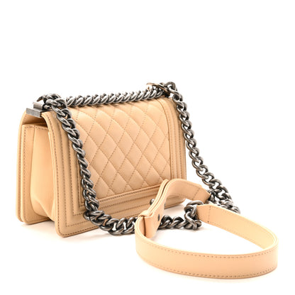 Chanel Lambskin Quilted Small Boy Flap Beige 3 of 10