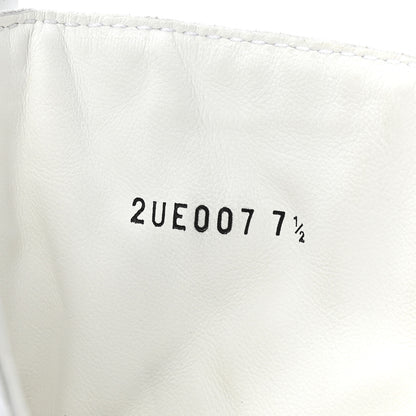 Prada Spazzolato Rois Re-Nylon Metal Triangle Logo Mens Monolith Pouch Pocket 60mm Combat Boots 7.5 White 10 of 10