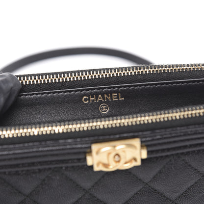 Chanel Caviar Quilted Small Boy Clutch With Chain Black 7 of 12