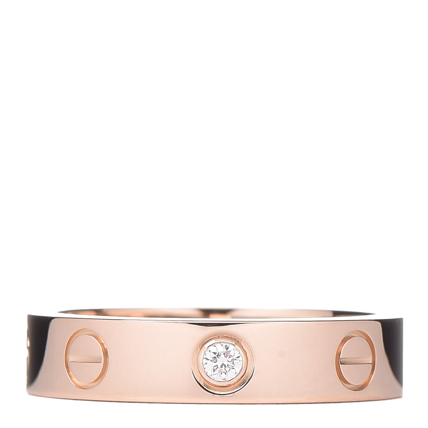 Cartier 18K Pink Gold Diamond 4mm LOVE Wedding Band Ring 49 4.75 1 of 4