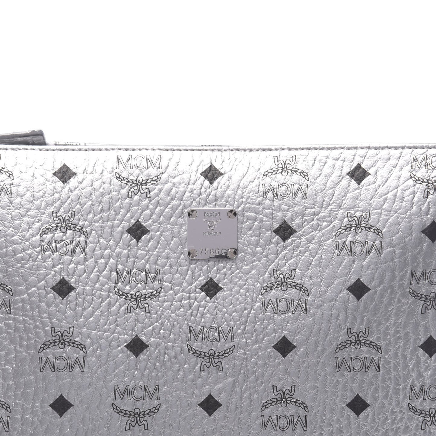 Metallic Visetos Zip Pouch Silver