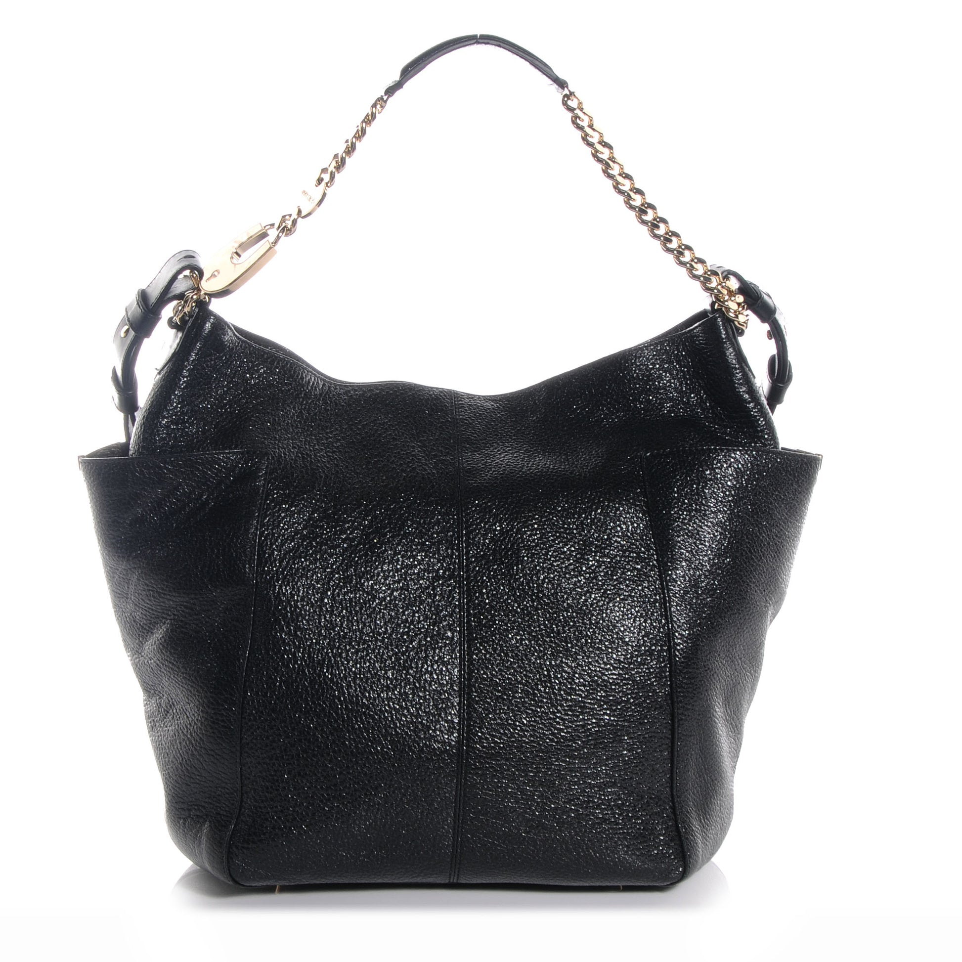 Jimmy Choo Glossy Leather Anna Shoulder Bag Black 1 of 7