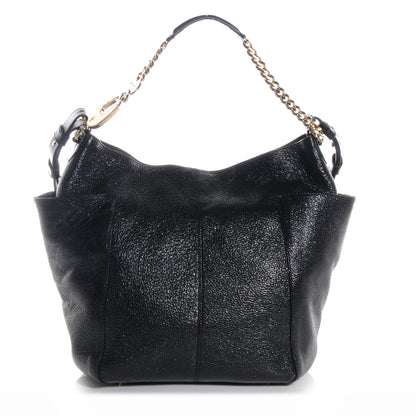 Jimmy Choo Glossy Leather Anna Shoulder Bag Black 1 of 7