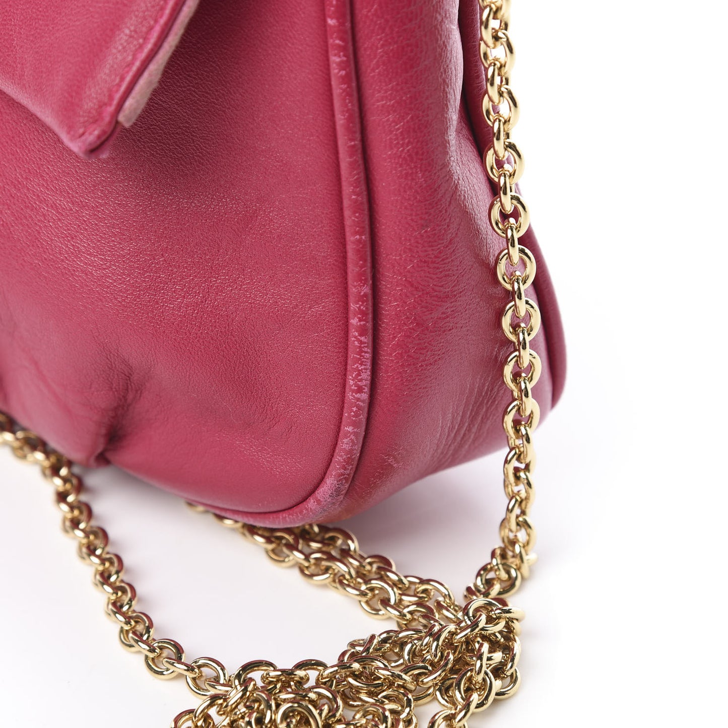 Nappa Fendista Pouchette Crossbody Fuxia Scuro