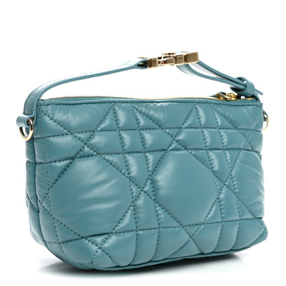 Christian Dior Calfskin Macrocannage Small Diortravel Nomad Pouch Horizon Blue 3 of 8