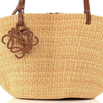 Loewe Calfskin Raffia Paulas Ibiza Small Basket Tote Bag Natural Tan 8 of 10