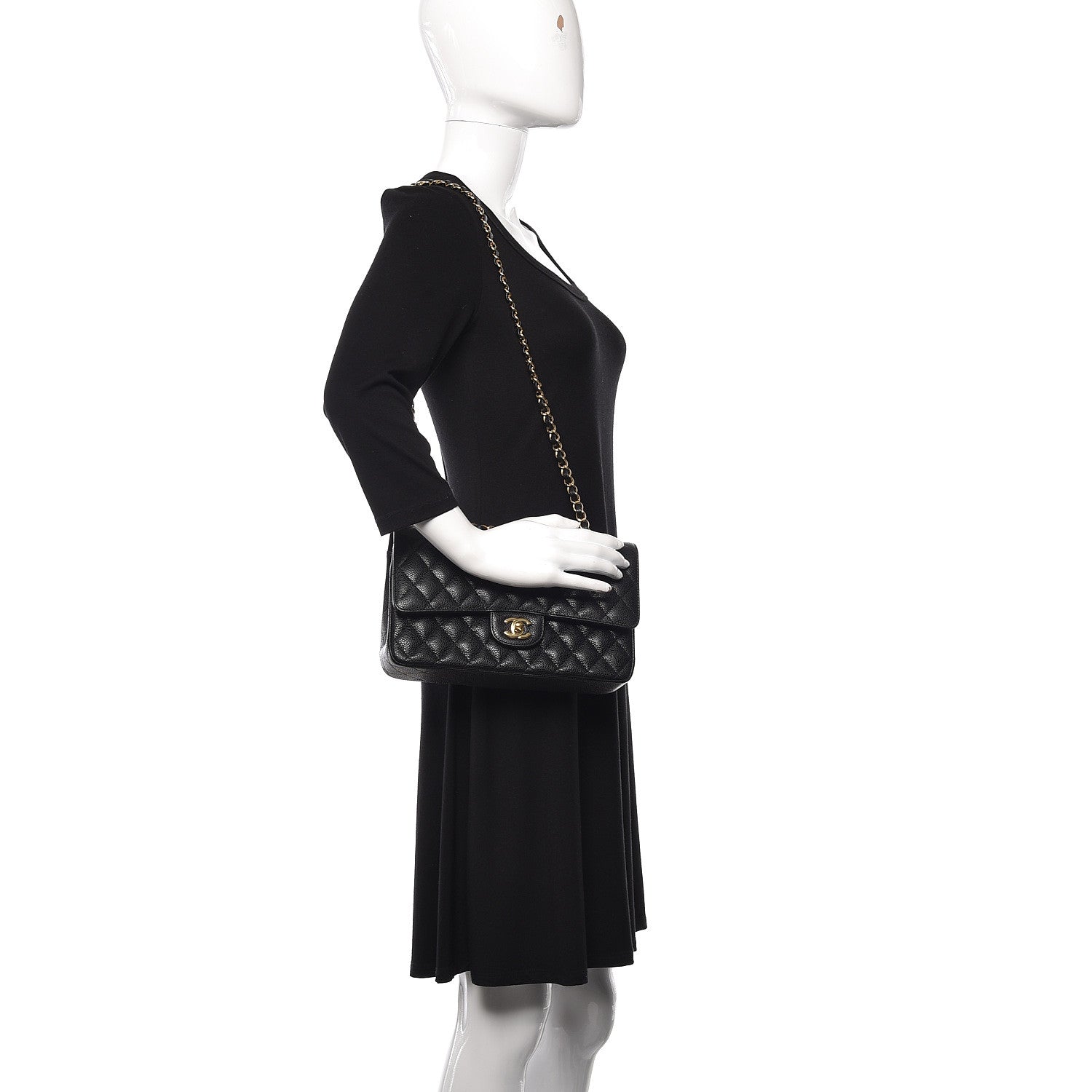 Chanel Caviar Quilted Medium Double Flap Black 2 of 11
