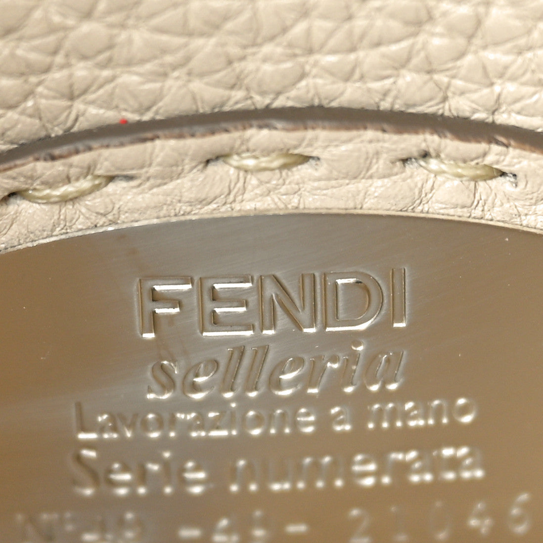 Fendi Cuoio Romano Selleria Bi-Color Medium Peekaboo Iconic Satchel Asfalto Latte 7 of 10