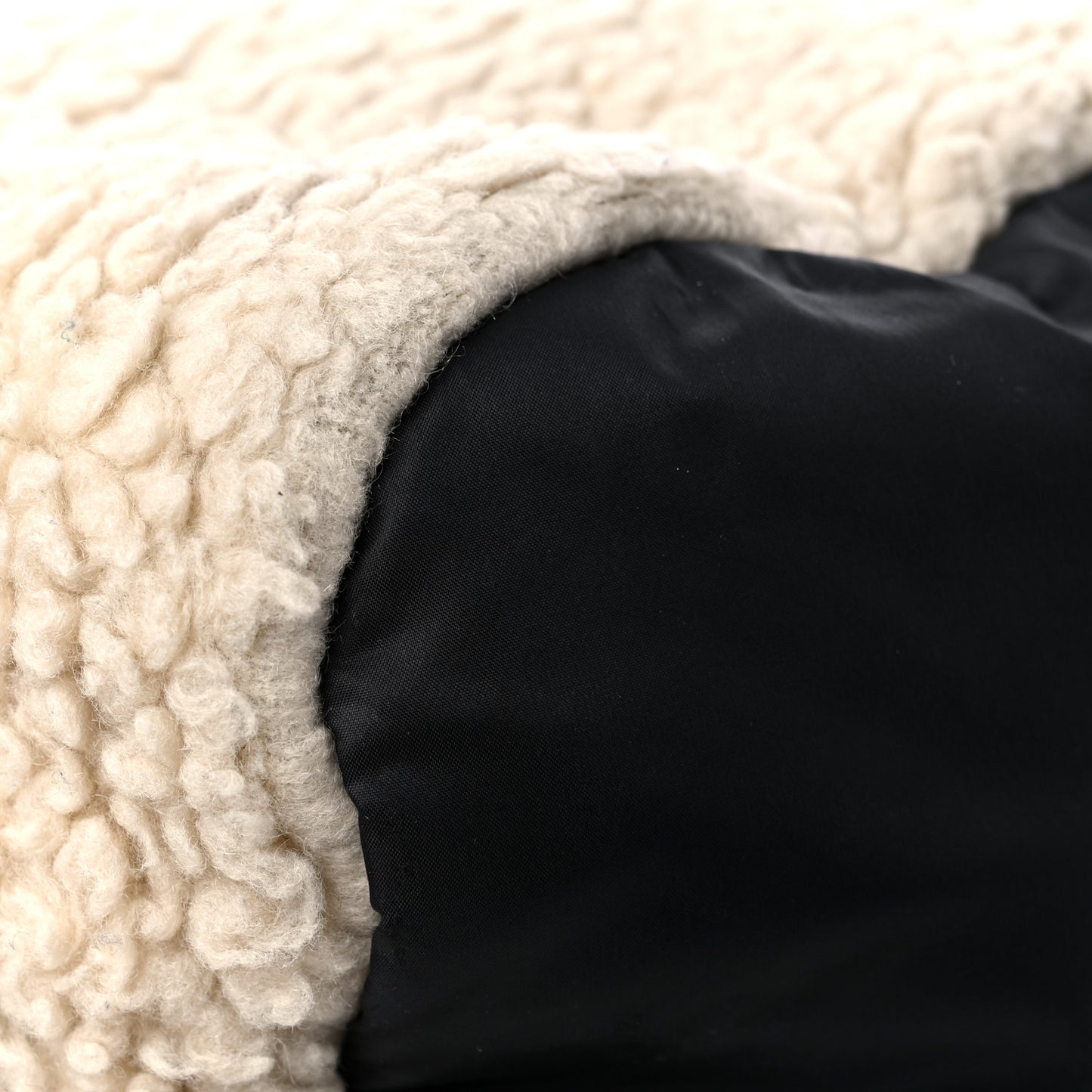 Wool Nylon Quilted Coco Neige Tote Black Ecru