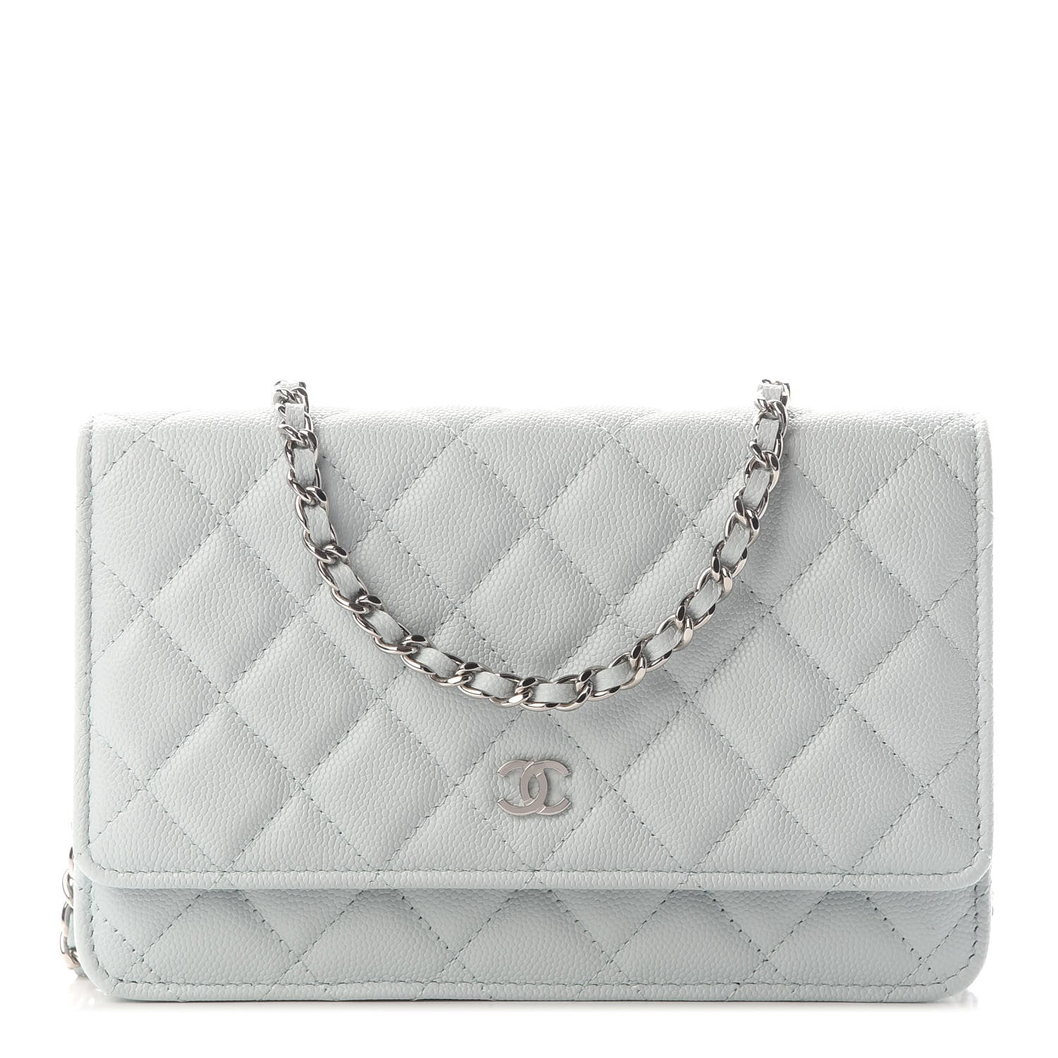 Chanel Caviar Quilted Wallet On Chain WOC Light Blue 1 of 9