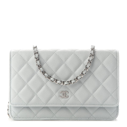 Chanel Caviar Quilted Wallet On Chain WOC Light Blue 1 of 9