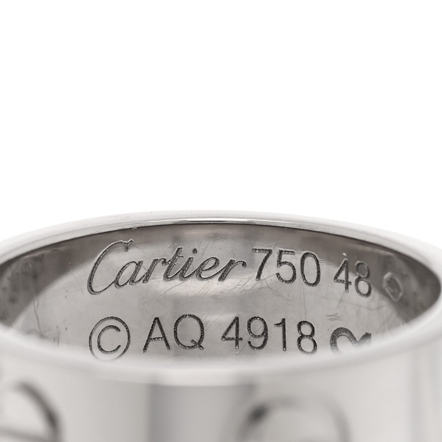 18K White Gold 5.5mm LOVE Ring 48 4.5