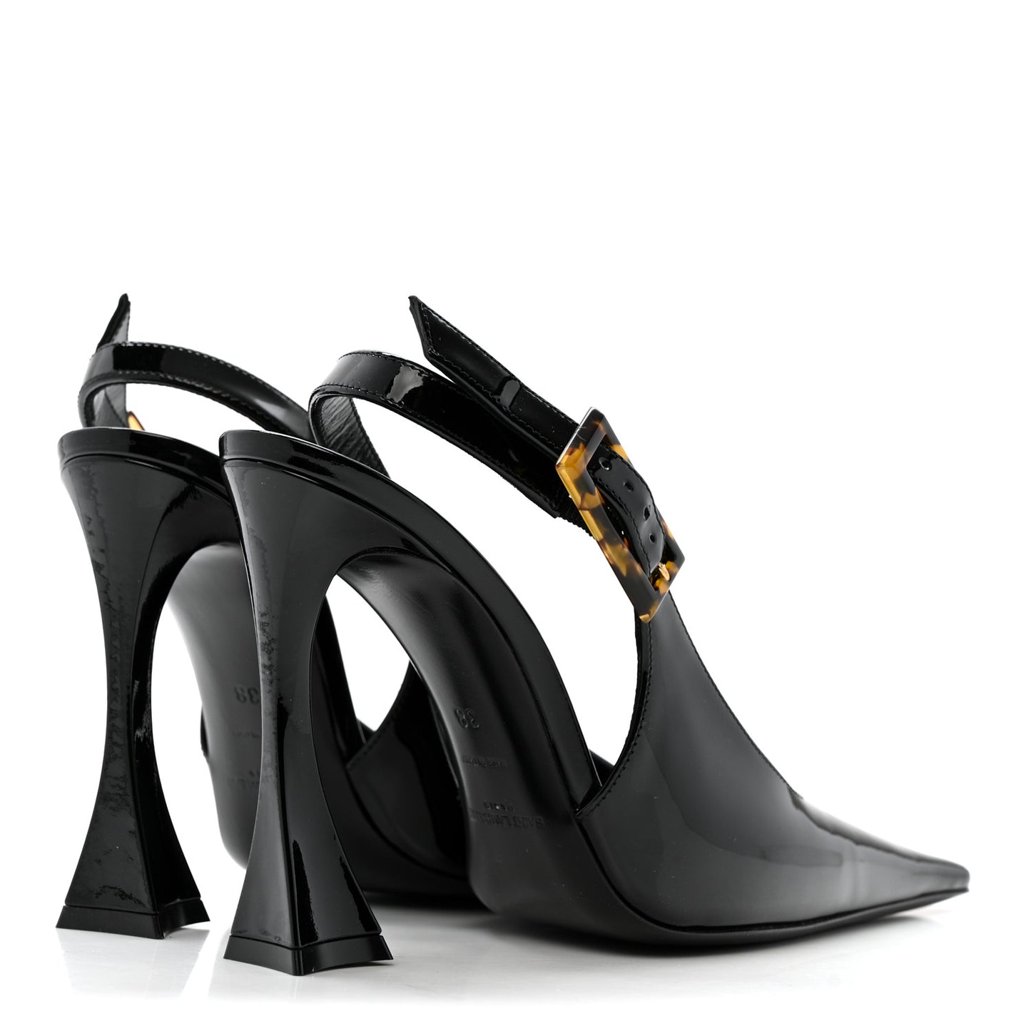 Vernice Gloss Dune 110 Slingback Pumps 38 Black