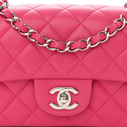 Chanel Lambskin Quilted Mini Rectangular Flap Fuchsia 8 of 11