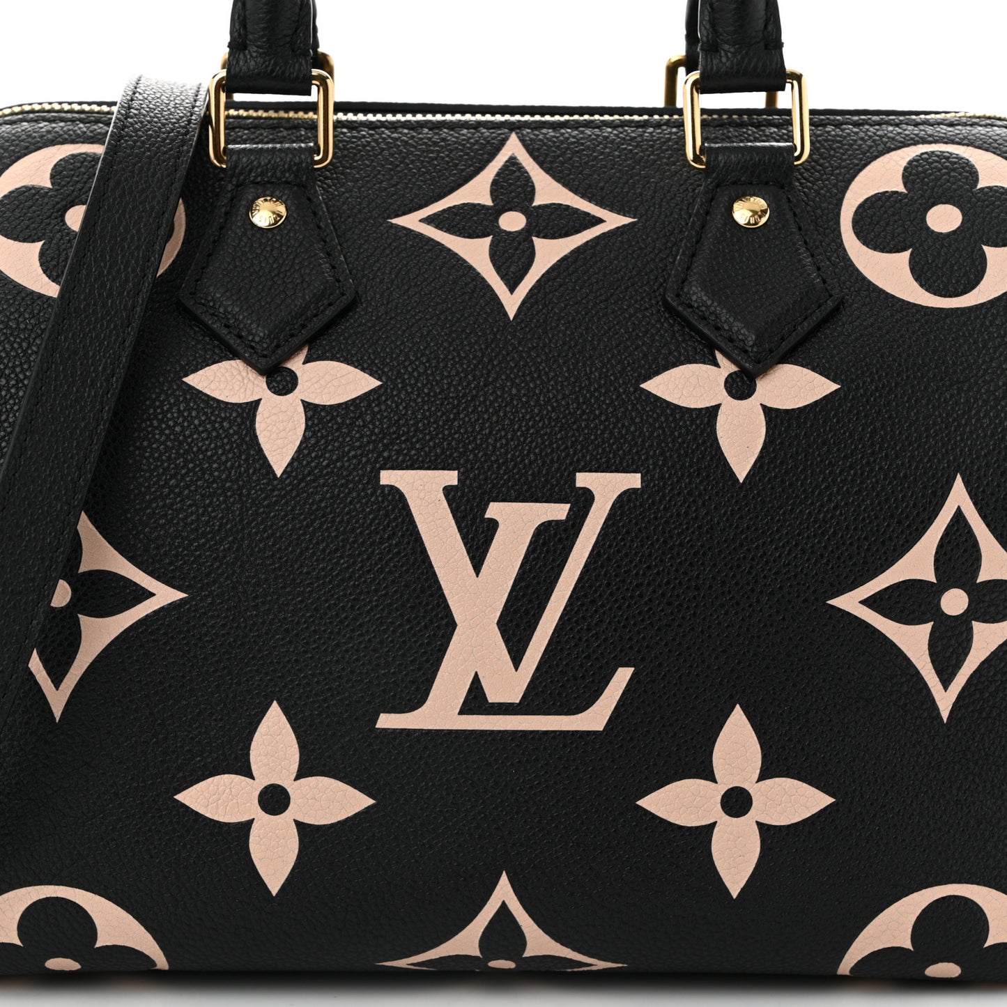 Empreinte Monogram Giant Speedy Bandouliere 25 Black Beige