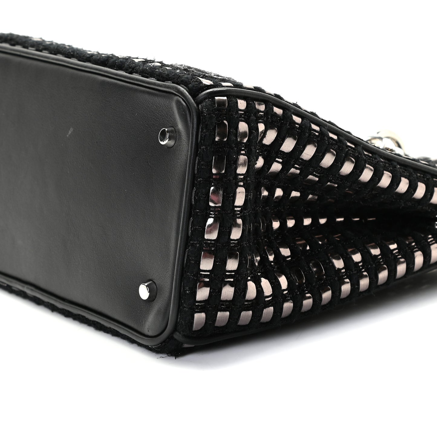 Metallic Tweed Small Diorissimo Black Silver