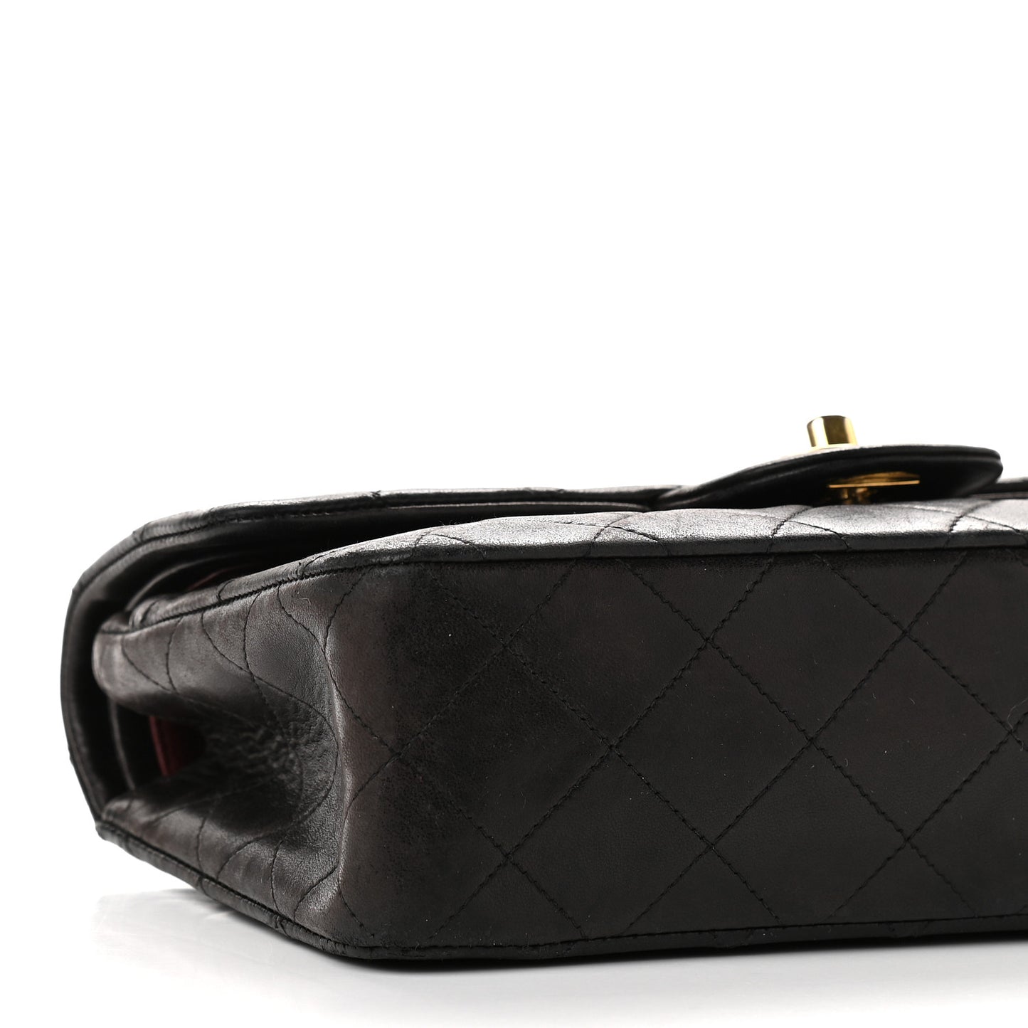 Lambskin Quilted Small Double Flap Black
