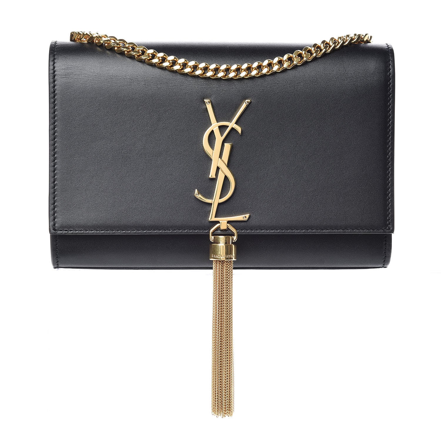 Saint Laurent Smooth Calfskin Small Classic Monogram Kate Tassel Satchel Black 1 of 11