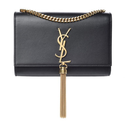 Saint Laurent Smooth Calfskin Small Classic Monogram Kate Tassel Satchel Black 1 of 11