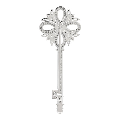 Tiffany Platinum Diamond Victoria Key Brooch Pin 3 of 5