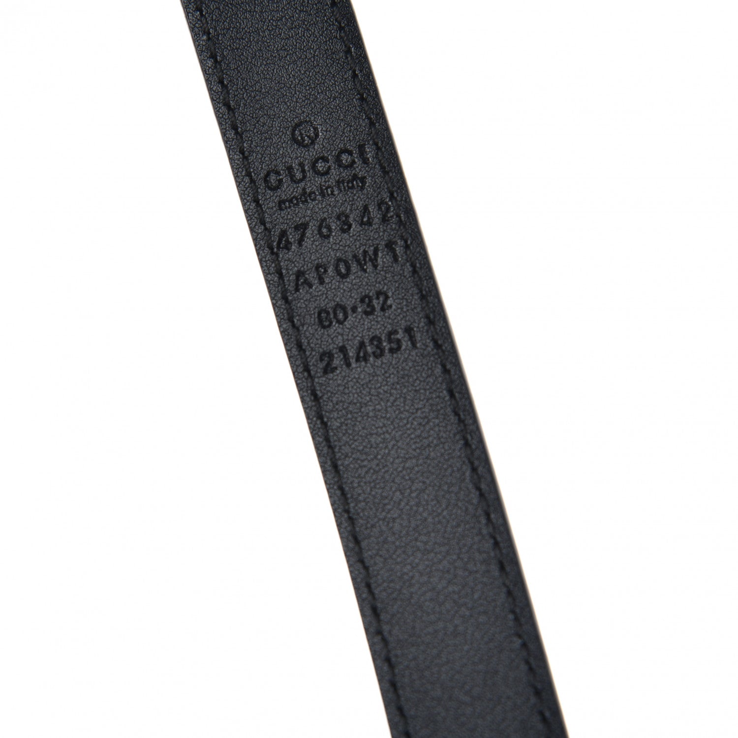 Gucci Moon Calfskin Pearl Double G 20mm Belt 80 32 Black Cream 5 of 5