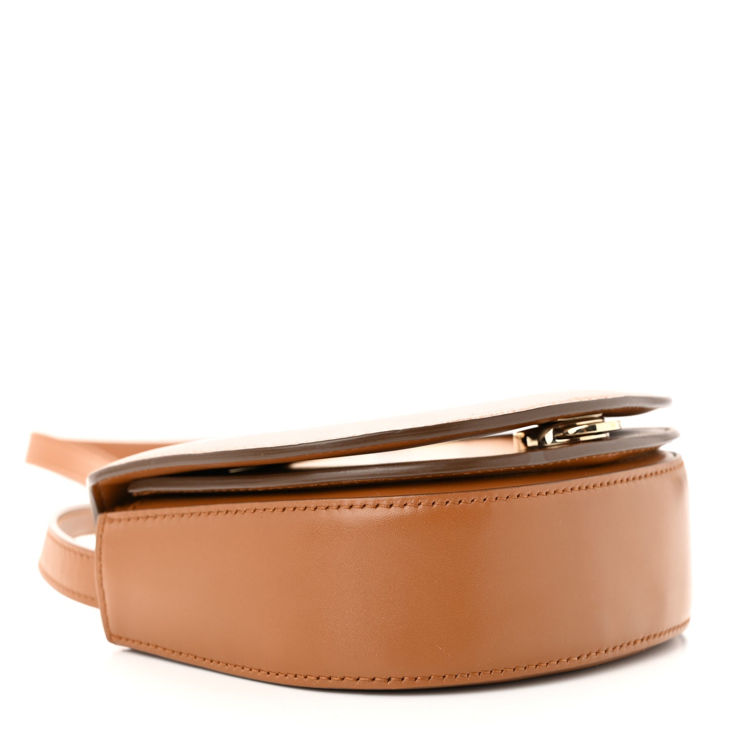 Calfskin Small Vela Flap Bag Brown