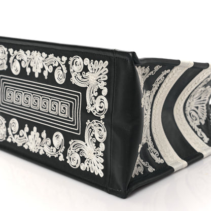 Christian Dior Calfskin Cornely-Effect Embroidery Medium Book Tote Black White 9 of 9
