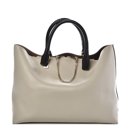 Chloe Smooth Calfskin Baylee Tote Beige Black 1 of 10
