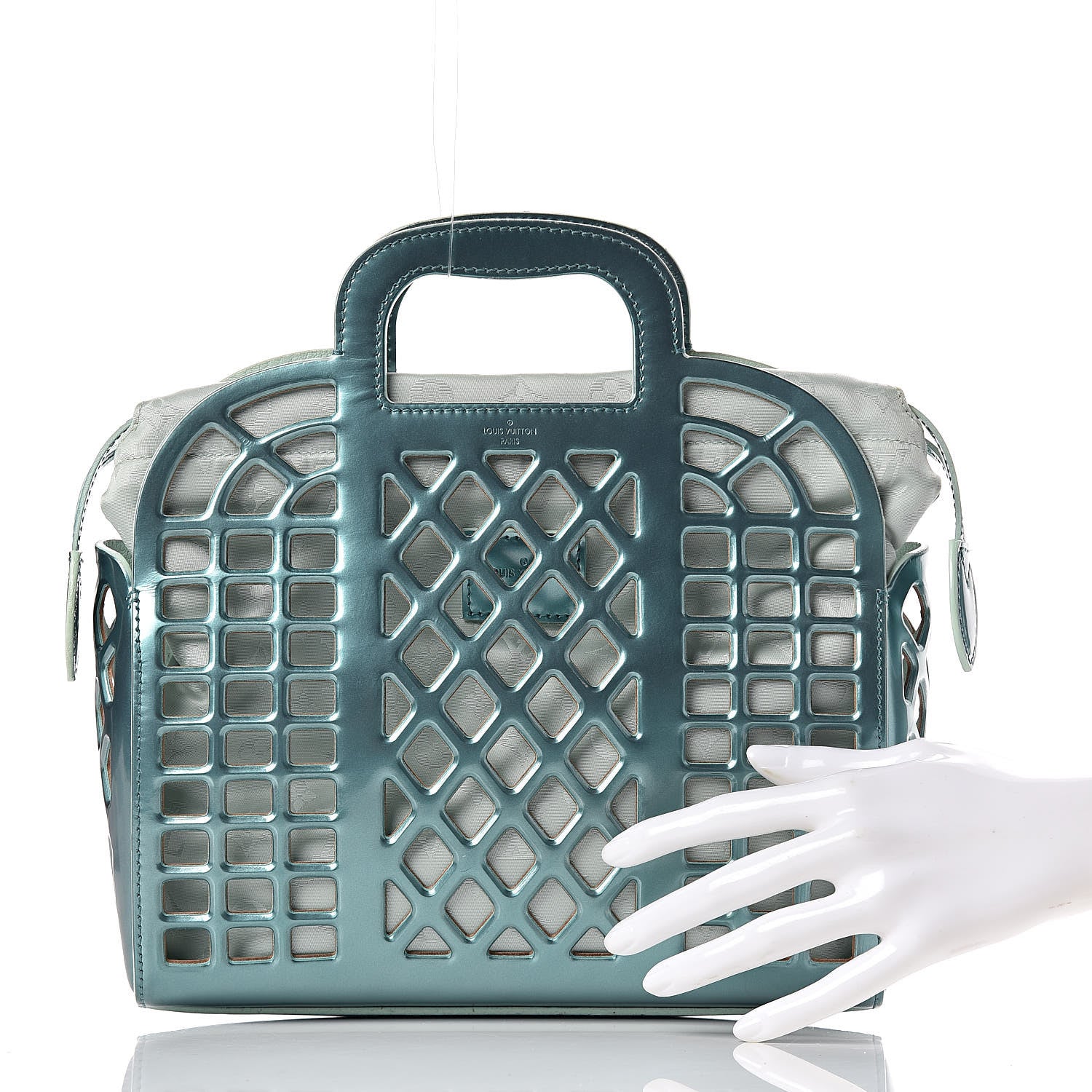 Louis Vuitton Metallic Patent Reef Jelly Basket PM Turquoise 2 of 14